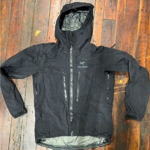 Arcteryx black shell coat